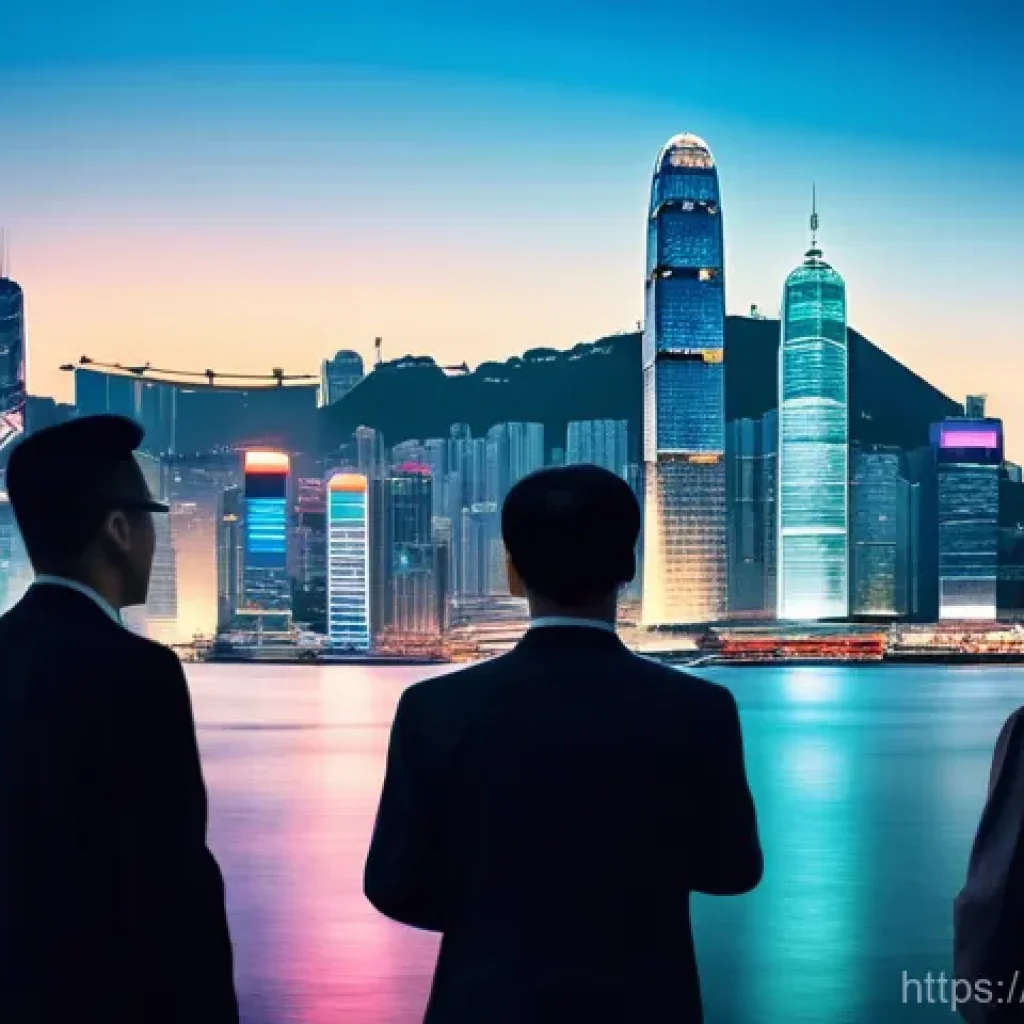 홍콩 금융 중심지로서의 위기 - Hong Kong's Evolving Financial Horizon**
A vibrant, panoramic view of the Hong Kong skyline at dawn,...